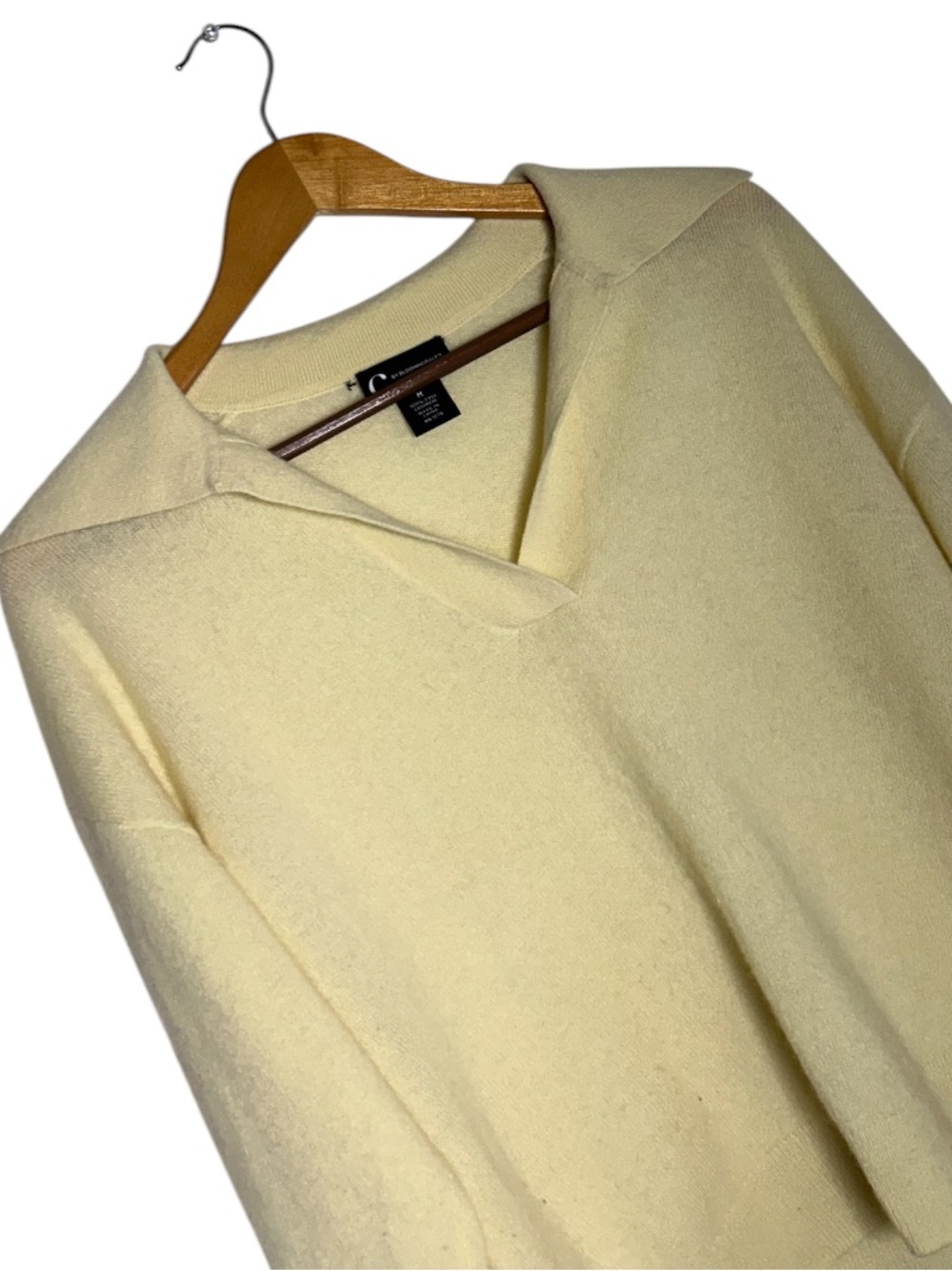 C By Bloomingdales Yellow Casmere Polo Neck Sweater Size M - Picture 2 of 7